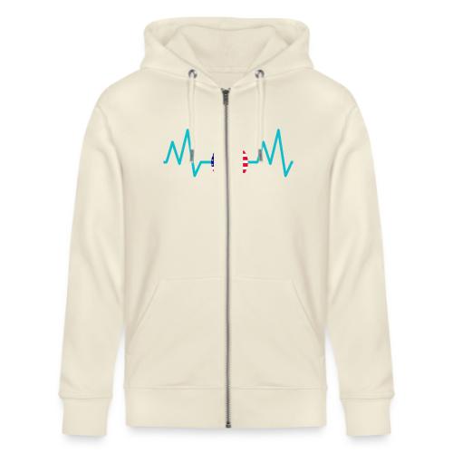 Heartbeat USA Flag – Patriotic American Pride Tee - Stanley/Stella Cultivator Organic Zip Hoodie