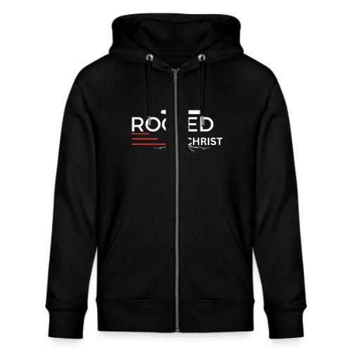 Rooted in Christ (white) - Colossians 2:7 - Stanley/Stella Cultivator Organic Zip Hoodie