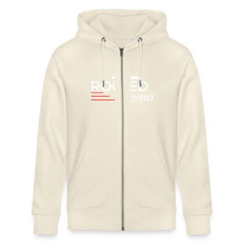 Rooted in Christ (white) - Colossians 2:7 - Stanley/Stella Cultivator Organic Zip Hoodie