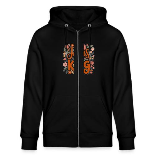 Jesus Is King – Floral Christian Typography Design - Stanley/Stella Cultivator Organic Zip Hoodie