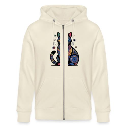 Vibrant Geometric Cat Mandala - Stanley/Stella Cultivator Organic Zip Hoodie