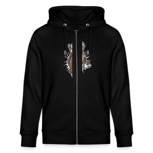 STUCK Otter (front) - white cracks - Stanley/Stella Cultivator Organic Zip Hoodie