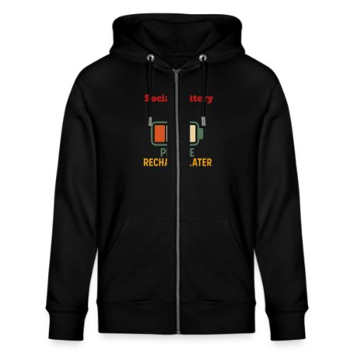 Social Battery 1 Percent Funny Saying tshirt - Stanley/Stella Cultivator Organic Zip Hoodie