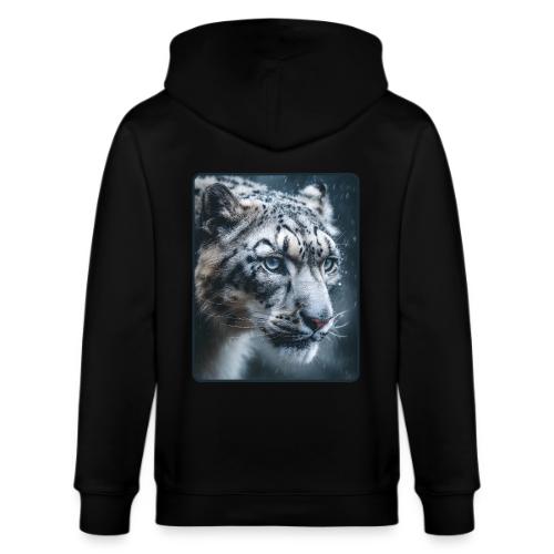 Snow Leopard Blue Eyes Design - Stanley/Stella Cultivator Organic Zip Hoodie