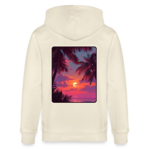 Tropical Sunset Palm Silhouette Design - Stanley/Stella Cultivator Organic Zip Hoodie