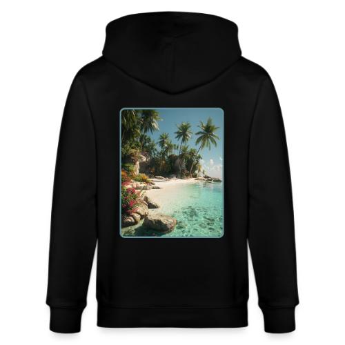 Serene Tropical Beach Floral Design - Stanley/Stella Cultivator Organic Zip Hoodie