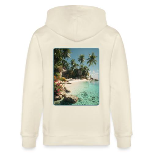Serene Tropical Beach Floral Design - Stanley/Stella Cultivator Organic Zip Hoodie