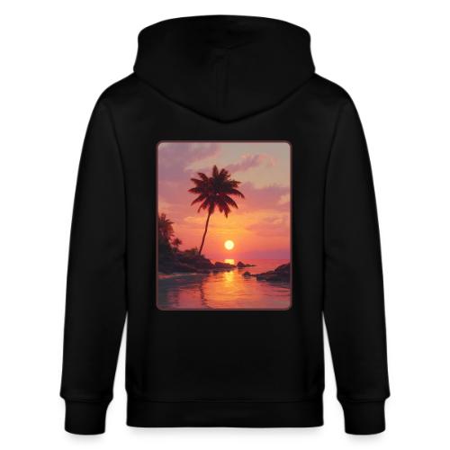 Tropical Beach Sunset Palm Design - Stanley/Stella Cultivator Organic Zip Hoodie