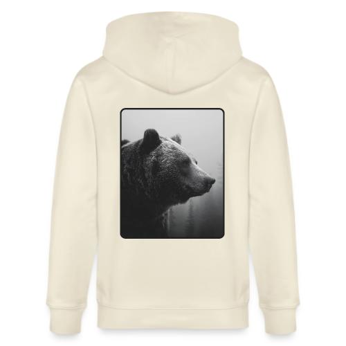 Grizzly Bear Black White Portrait Design - Stanley/Stella Cultivator Organic Zip Hoodie