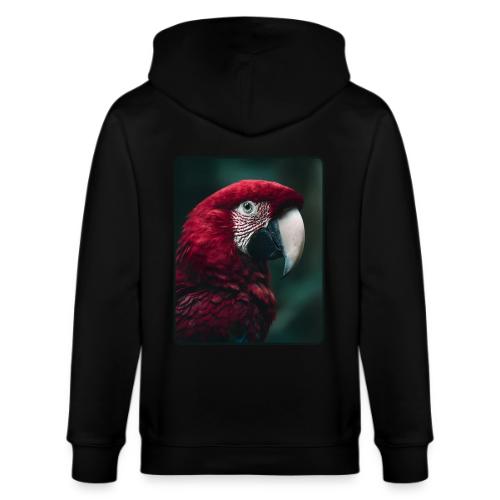 Red Green Macaw Bird Portrait Design - Stanley/Stella Cultivator Organic Zip Hoodie