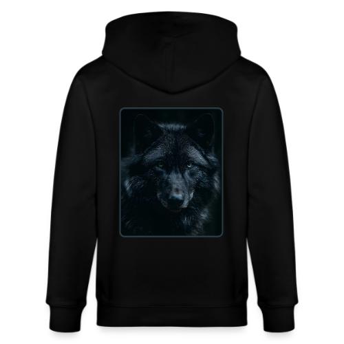 Black Wolf Intense Eyes Portrait Design - Stanley/Stella Cultivator Organic Zip Hoodie