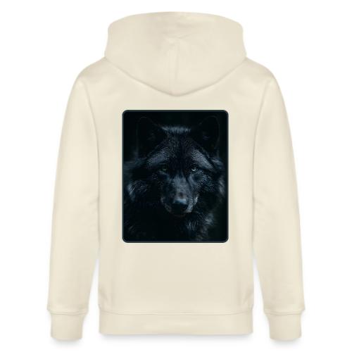 Black Wolf Intense Eyes Portrait Design - Stanley/Stella Cultivator Organic Zip Hoodie
