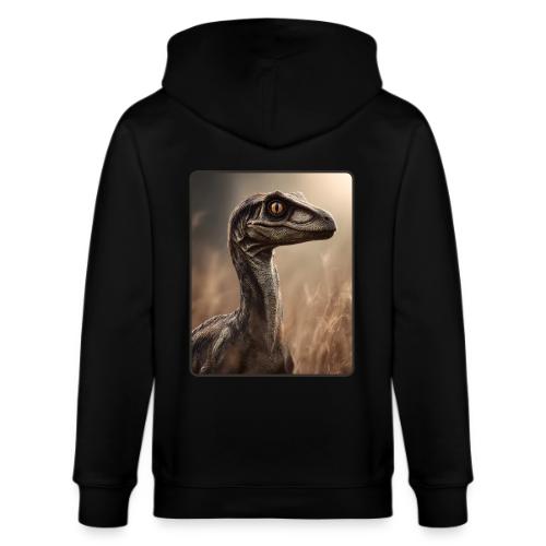 Velociraptor Feathered Portrait Design - Stanley/Stella Cultivator Organic Zip Hoodie