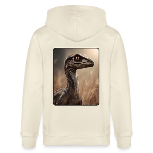 Velociraptor Feathered Portrait Design - Stanley/Stella Cultivator Organic Zip Hoodie