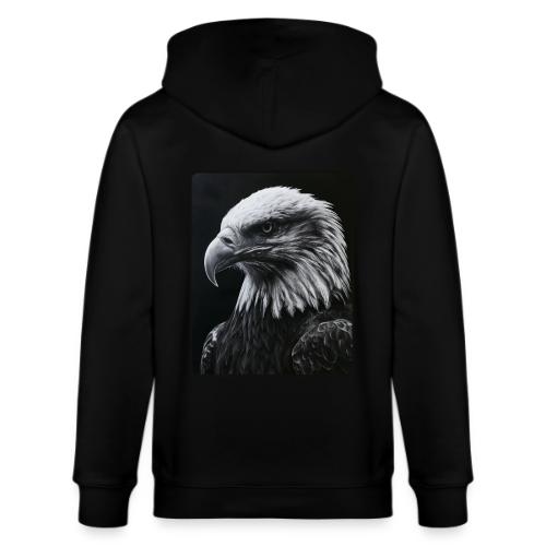 Black White Bald Eagle Design - Stanley/Stella Cultivator Organic Zip Hoodie