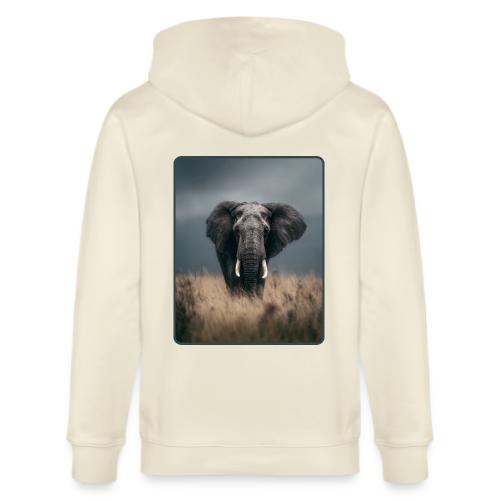 Majestic African Elephant Portrait Design - Stanley/Stella Cultivator Organic Zip Hoodie