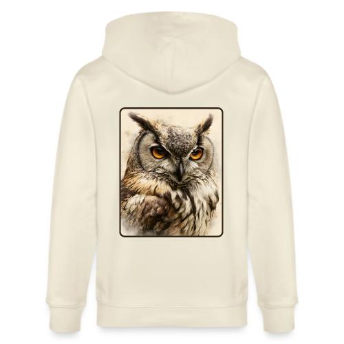 Great Horned Owl Watercolor Design - Stanley/Stella Cultivator Organic Zip Hoodie