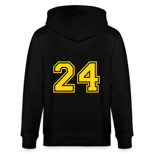 Number 24 in a classic athletic collegiate font - Stanley/Stella Cultivator Organic Zip Hoodie