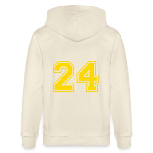 Number 24 in a classic athletic collegiate font - Stanley/Stella Cultivator Organic Zip Hoodie