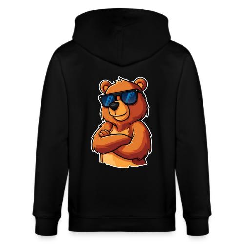 Cool Bear Sunglasses Cartoon Design - Stanley/Stella Cultivator Organic Zip Hoodie