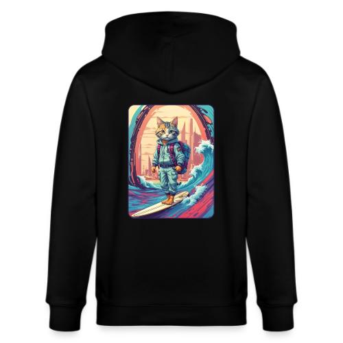 City Surf Messenger Cat - Stanley/Stella Cultivator Organic Zip Hoodie