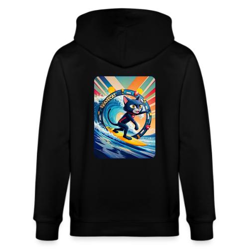Wavecat Surfing A Rainbow Sunrise - Stanley/Stella Cultivator Organic Zip Hoodie