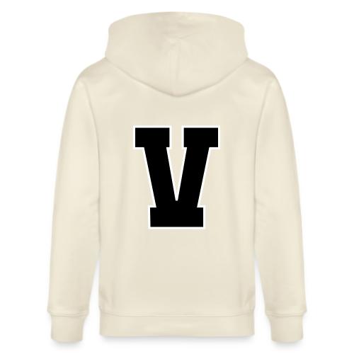 Varsity Letter V Athletic Alphabet Graphic - Stanley/Stella Cultivator Organic Zip Hoodie
