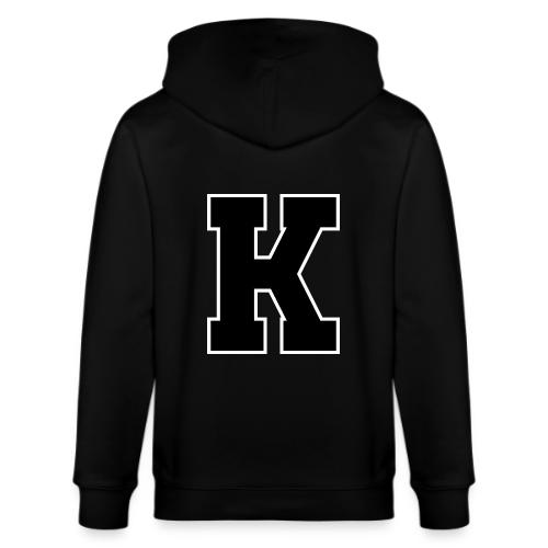 Varsity Letter K Collegiate Font Design - Stanley/Stella Cultivator Organic Zip Hoodie