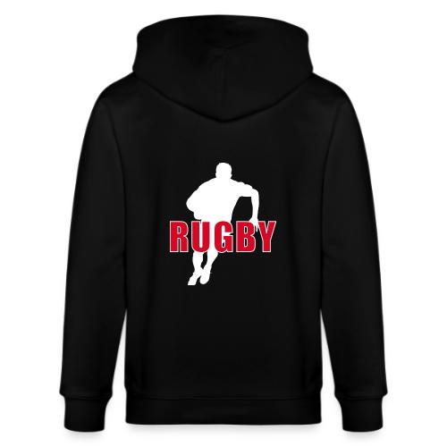Bold Rugby Action Silhouette - Stanley/Stella Cultivator Organic Zip Hoodie