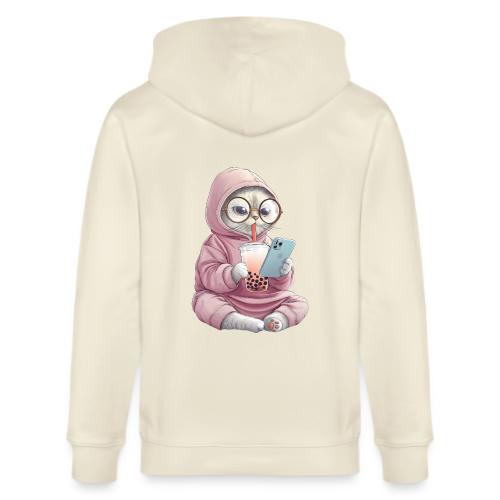 Cool Cat Bubble Tea Cartoon Design - Stanley/Stella Cultivator Organic Zip Hoodie