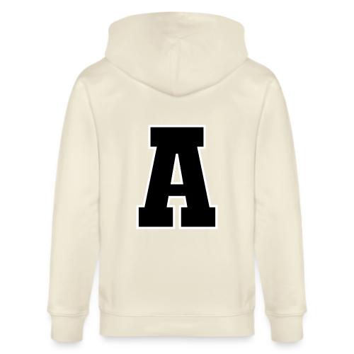 Varsity Letter A Athletic Monogram Design - Stanley/Stella Cultivator Organic Zip Hoodie