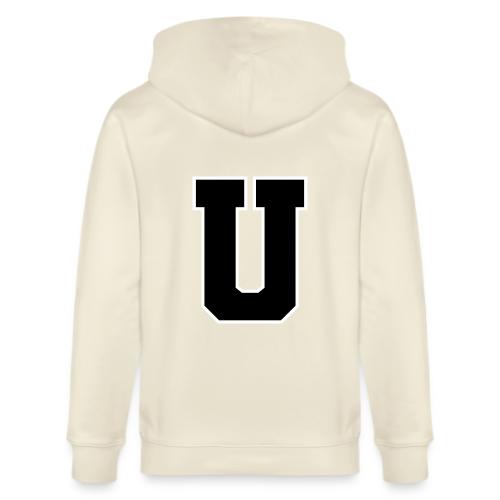 Varsity Letter U Collegiate Monogram - Stanley/Stella Cultivator Organic Zip Hoodie