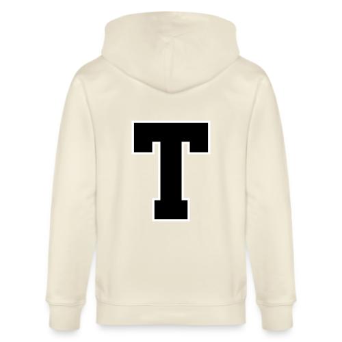 Varsity Letter T Athletic Font Design - Stanley/Stella Cultivator Organic Zip Hoodie