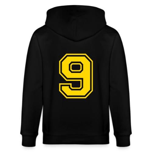 Number 9 in a classic athletic collegiate font - Stanley/Stella Cultivator Organic Zip Hoodie