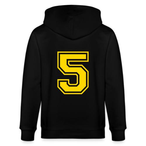 Number 5 in a classic athletic collegiate font - Stanley/Stella Cultivator Organic Zip Hoodie