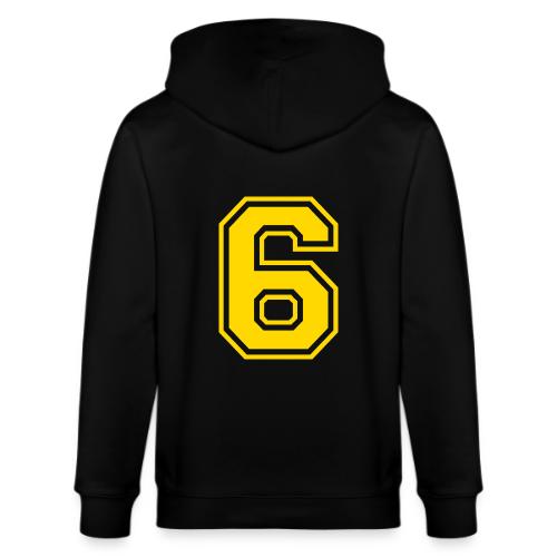 Number 6 in a classic athletic collegiate font - Stanley/Stella Cultivator Organic Zip Hoodie