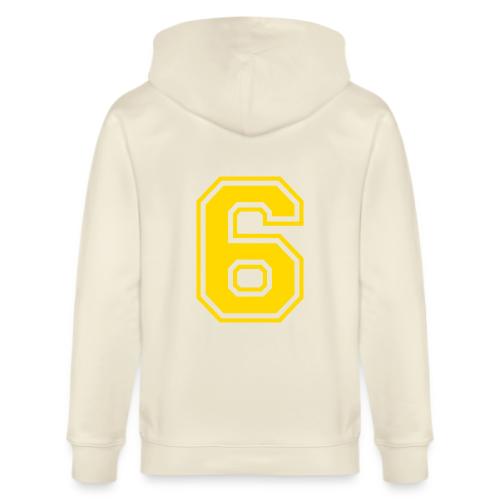 Number 6 in a classic athletic collegiate font - Stanley/Stella Cultivator Organic Zip Hoodie