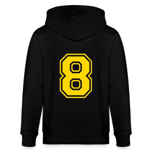 Number 8 in a classic athletic collegiate font - Stanley/Stella Cultivator Organic Zip Hoodie
