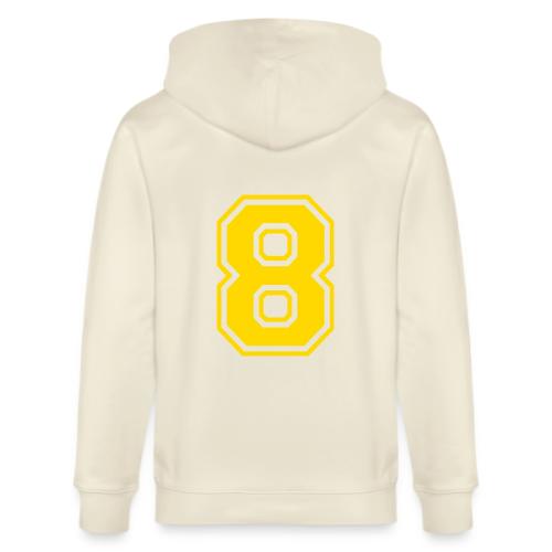 Number 8 in a classic athletic collegiate font - Stanley/Stella Cultivator Organic Zip Hoodie