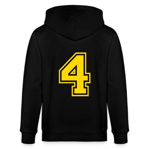 Number 4 in a classic athletic collegiate font - Stanley/Stella Cultivator Organic Zip Hoodie