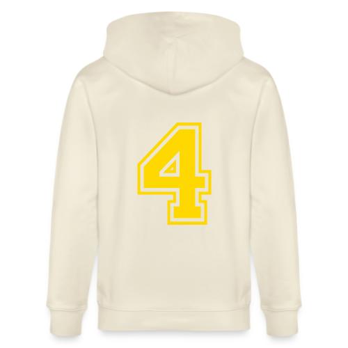 Number 4 in a classic athletic collegiate font - Stanley/Stella Cultivator Organic Zip Hoodie