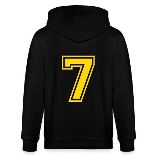 Number 7 in a classic athletic collegiate font - Stanley/Stella Cultivator Organic Zip Hoodie