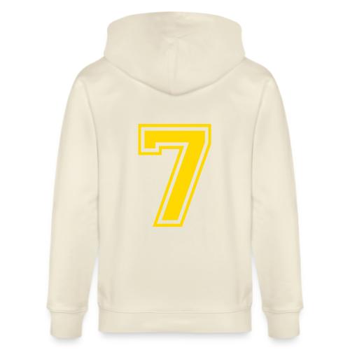 Number 7 in a classic athletic collegiate font - Stanley/Stella Cultivator Organic Zip Hoodie