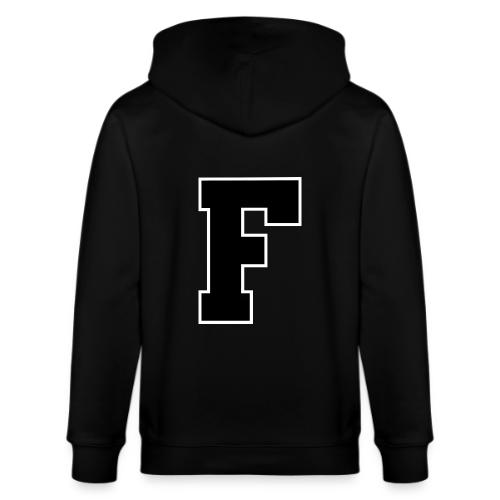 Varsity Letter F Athletic Monogram - Stanley/Stella Cultivator Organic Zip Hoodie