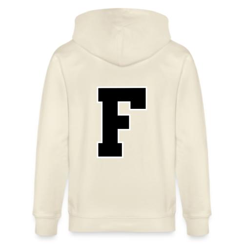 Varsity Letter F Athletic Monogram - Stanley/Stella Cultivator Organic Zip Hoodie
