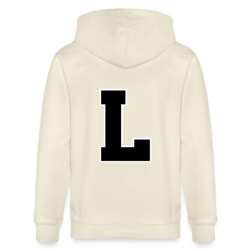 Varsity Letter L Athletic Monogram - Stanley/Stella Cultivator Organic Zip Hoodie
