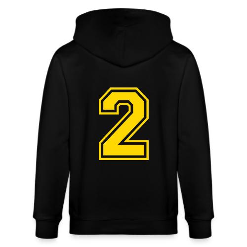 Number 2 in a classic athletic collegiate font - Stanley/Stella Cultivator Organic Zip Hoodie