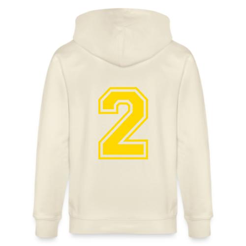 Number 2 in a classic athletic collegiate font - Stanley/Stella Cultivator Organic Zip Hoodie