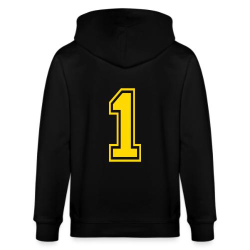Number 1 in a classic athletic collegiate font - Stanley/Stella Cultivator Organic Zip Hoodie