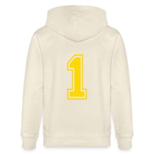 Number 1 in a classic athletic collegiate font - Stanley/Stella Cultivator Organic Zip Hoodie